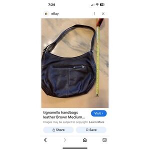 tignanello handbag Navy Blue Leather Medium Size